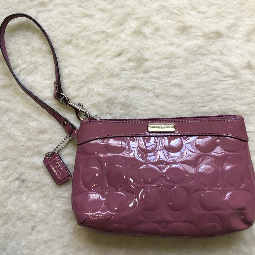 Patent Leather Coach Wristlet